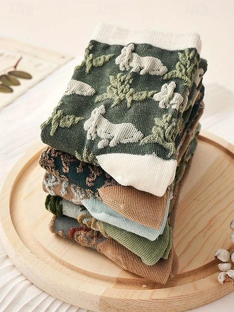 șosete vintage de damă cu broderie florală – design retro elegant, ideal pentru purtarea de zi cu zi 2025 - $14.99 –P5