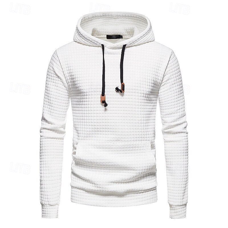 Per uomo Felpa a nido d'ape Maglione Nero Bianco Giallo Grigio chiaro Grigio scuro Con cappuccio Liscio Tasche Ufficio Sportivo Informale Attivo Vintage Fantastico Primavera Autunno Abbigliamento del 2025 a $27.99 –P8