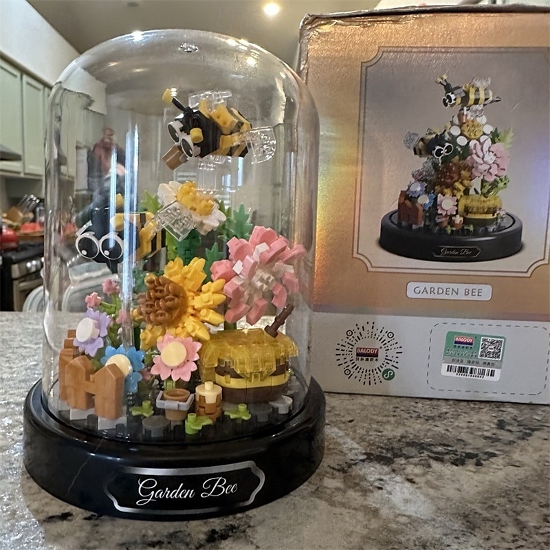 blocs de construction bouquet immortel décoration de bureau à domicile ornements cadeaux de Noël assemblage blocs de construction jouets cadeaux d'Halloween bricolage fait à la main épissage jouets de 2025 ? $28.99 –P1