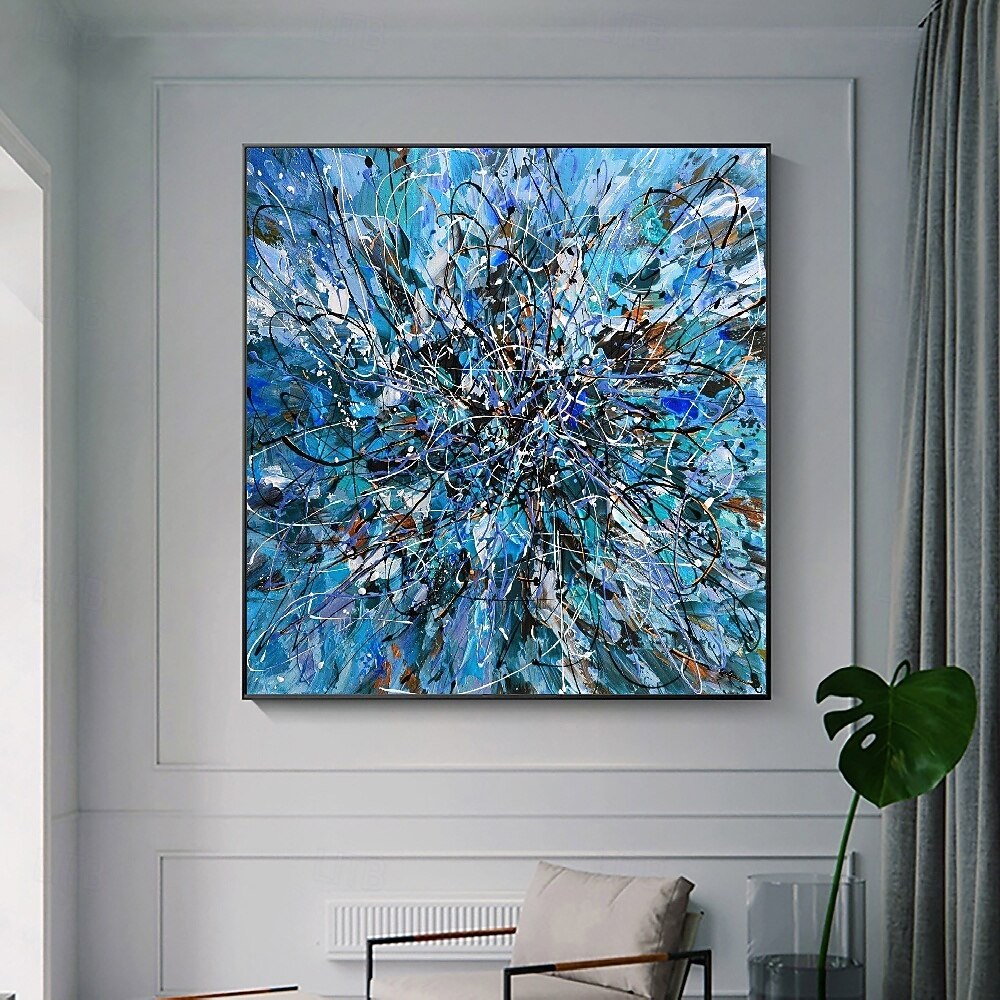 abstrakte malerei handgemalte moderne blau pattle messer ölgemälde handgemalte wand kunst abstrakte gemälde auf leinwand handgemalte abstrakte ölgemälde wand kunst ölgemälde schlafzimmer ölgemälde 2025 - $116.99 –P2