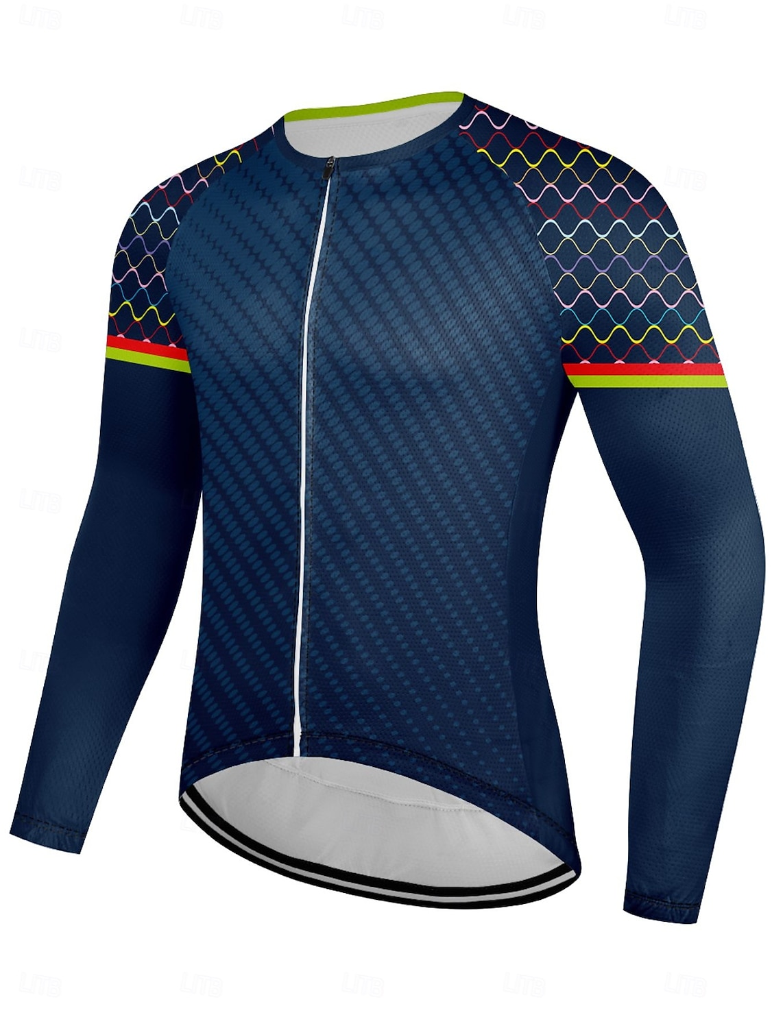 maglia da ciclismo da uomo manica lunga top da bici con 3 tasche posteriori cinturino antiscivolo asciugatura rapida strisce riflettenti tasca posteriore abbigliamento sportivo stampato in 3d del 2025 a $28.99 –P1