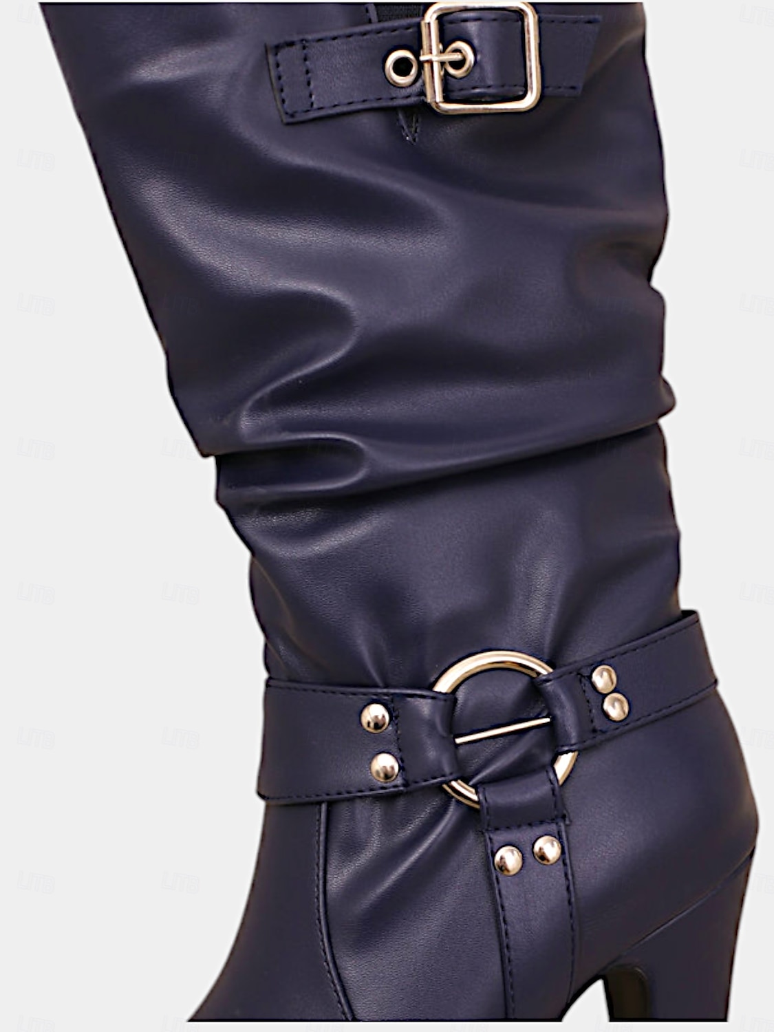 Women's White Knee-High Platform Boots with Buckle Straps and High Heels – Stylish Winter Boots for Bold Fashion Statements 2025 - $64.99 –P1