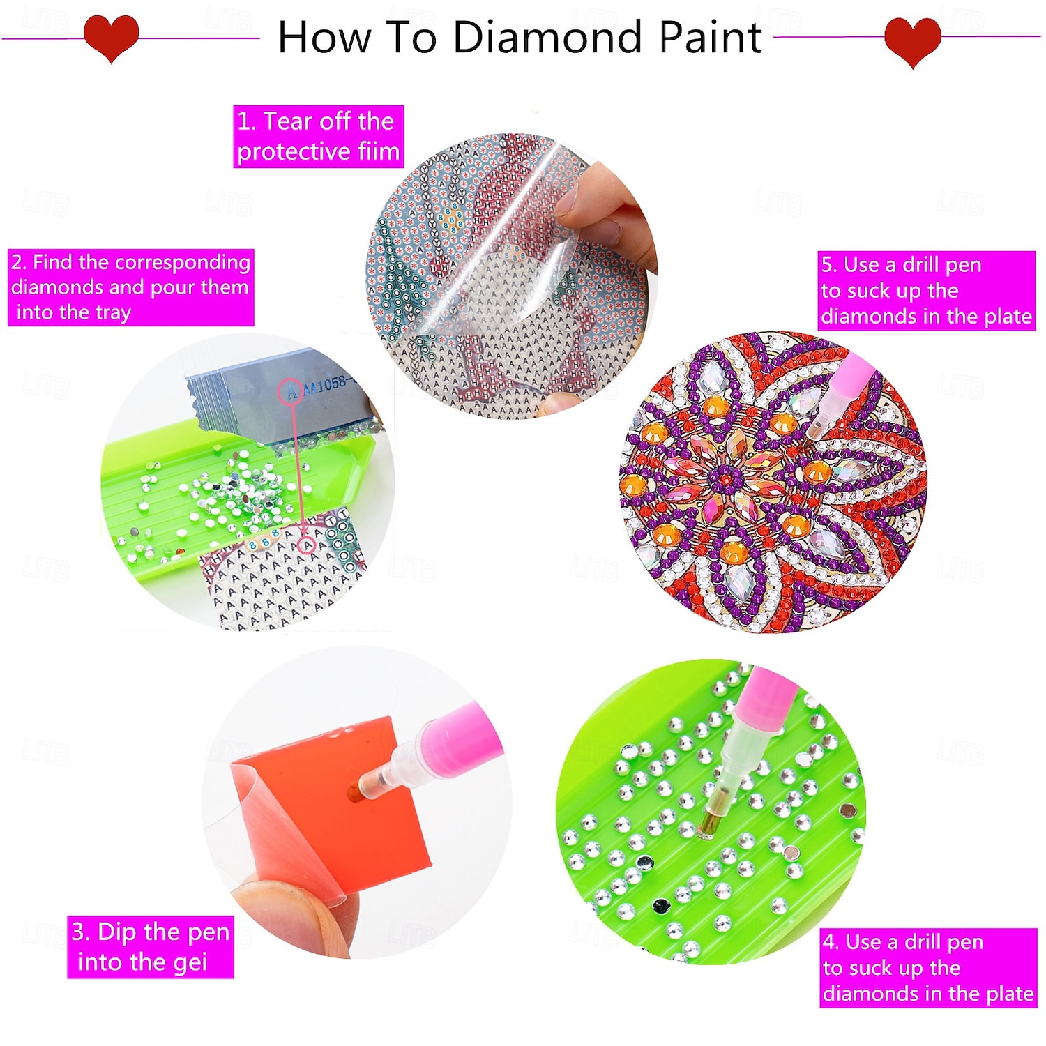 Valentijnsdag Cadeaus voor Vrouwen Mama Haar 10Pcs Diamant Kunst Schilderen Coaster Kit DIY Knutselkit met Houder Anti-slip Coaster Kunst Benodigdheden voor Volwassenen Vrouwen Ideaal 2026 - $17.99 –P6