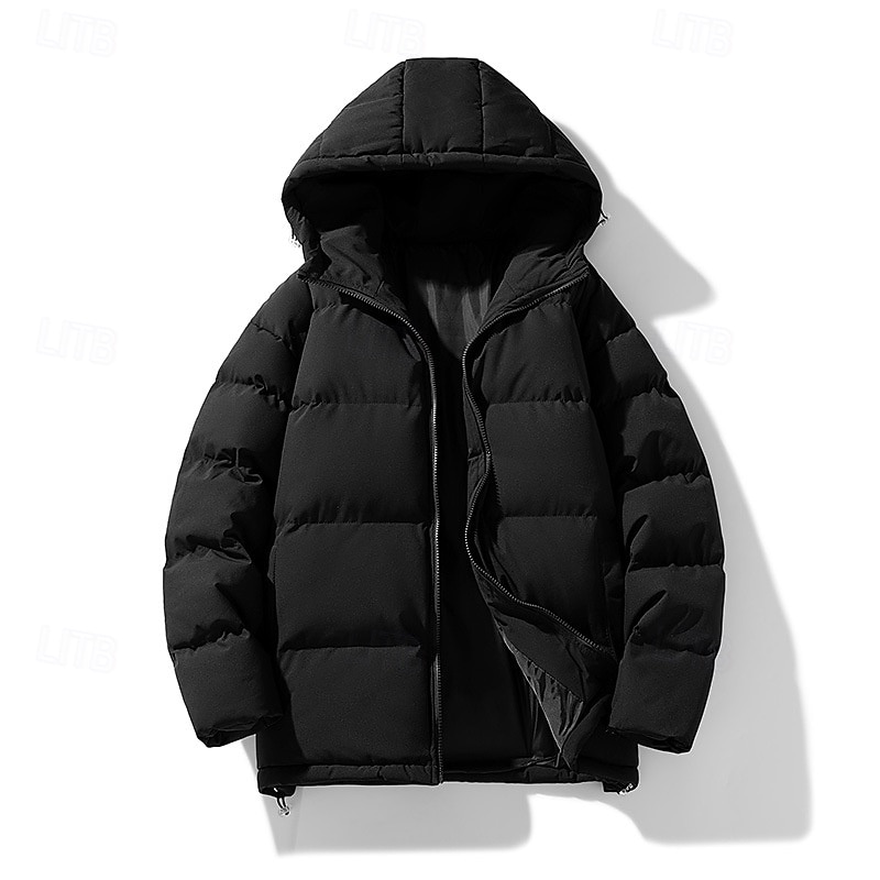 Herren Wintermantel puffer jacket Gefütterte Jacke Tasche Polyester Freizeitskleidung Verabredung Urlaub Standard Modisch Brautkleider schlicht Komfortabel warm Herbst Winter Solide / einfarbig 2025 - $45.99 –P9