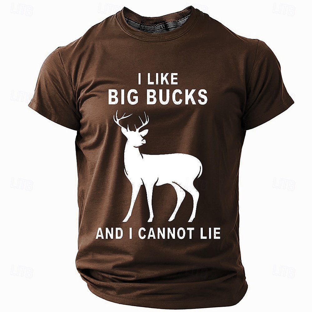 Bărbați Cerb Tricou Manșon scurt Tricou Tipărire 3D Stil Nautic Cămașă Zilnic Casual Stil de strada Sport exterior Vânătoare Albastru piscină Maro Trifoi Primavara vara Îmbrăcăminte S M L XL XXL XXXL 2025 - $15.99 –P5