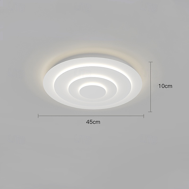 plafoniera a led con design ondulato rotondo bianco stile lampada da soffitto 45/60/78cm 36w del 2025 a $245.19 –P3