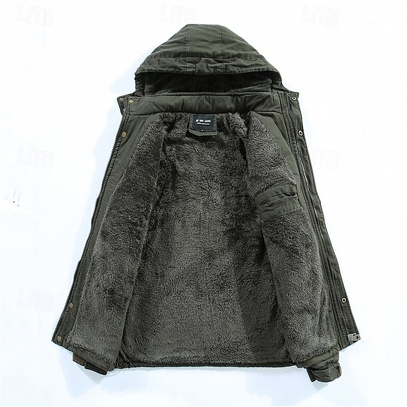 Hombre Chaqueta de lana Al aire libre Forro Polar Resistente al Viento Trajes de senderismo Ropa de senderismo Invierno Otoño Paravientos Color sólido Negro Verde Ejército Caqui 2025 - $47.99 –P9