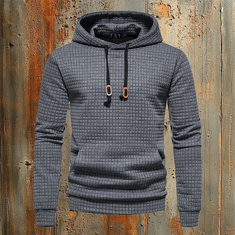 Per uomo Felpa a nido d'ape Maglione Nero Bianco Giallo Grigio chiaro Grigio scuro Con cappuccio Liscio Tasche Ufficio Sportivo Informale Attivo Vintage Fantastico Primavera Autunno Abbigliamento del 2025 a $27.99 –P3