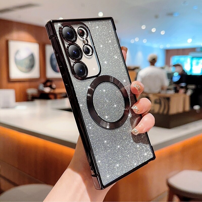 telefon Carcasă Pro S24 S24 Ultra Plus S24 FE S23 S22 S21 S20 Ultra Plus FE S25 Ultra Zadní kryt Magnetické Podpora bezdrátového nabíjení Nárazuvzdorné Retro Pokování 2025 - $14.99 –P4