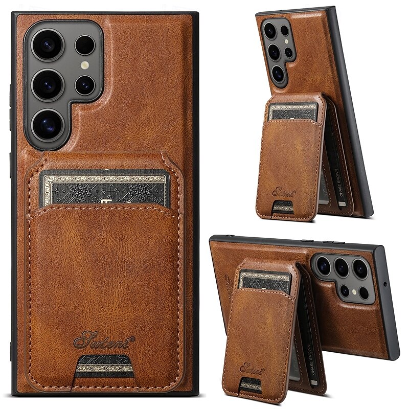 teléfono Funda Para S24 S24 Ultra Plus S23 Ultra Plus S23 S22 S22 Plus Ultra S25 Ultra Funda Trasera con Soporte Desmontable Magnética Retro TPU ordenador personal Cuero de PU 2025 - €17.99 –P1