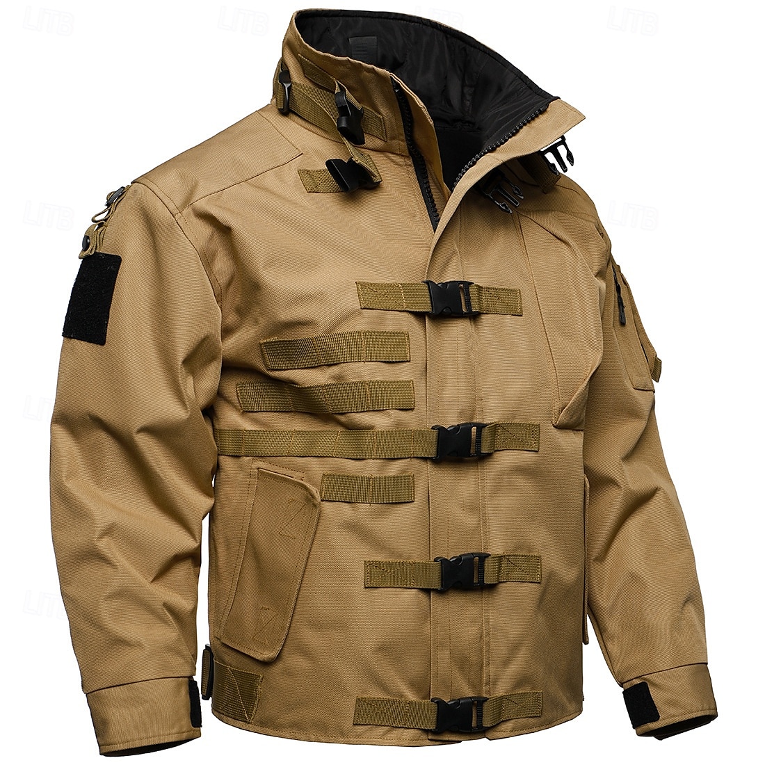 Men's Military Jacket Hiking Jacket Tactical Jacket Sports Outdoor Camping & Hiking Waterproof Windbreaker Zipper Pocket Winter Spring &  Fall Solid Color Active Sports & Outdoors Hooded Regular 2025 - $113.99 –P1