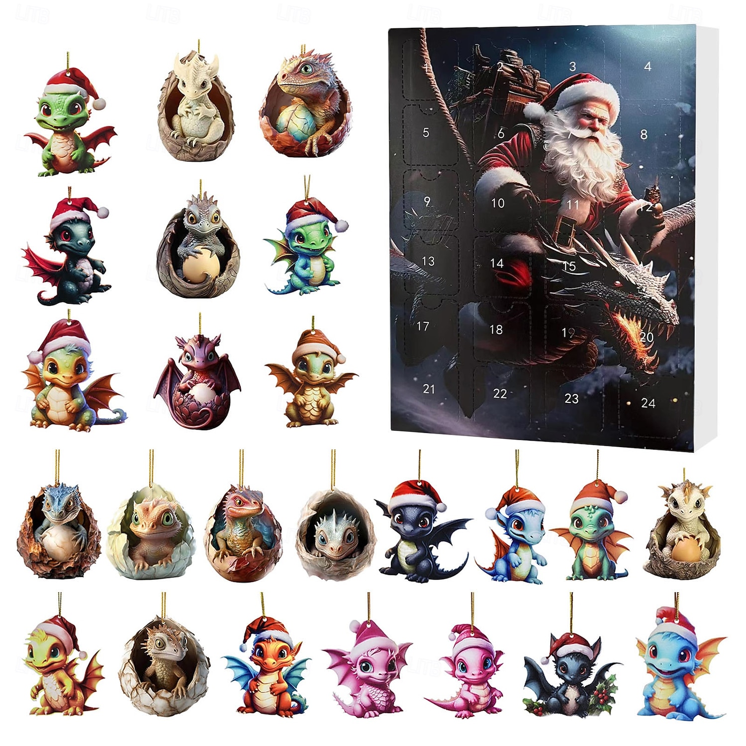 24 kpl adventtikalenteri söpö eläinkokoelma, joulu 24 päivän lähtölaskenta tytöille pojille taaperoille, adventtikalentereita yllätysjoululahjoja lapsille dinosaurusleluja 2025 - $21.99 –P2