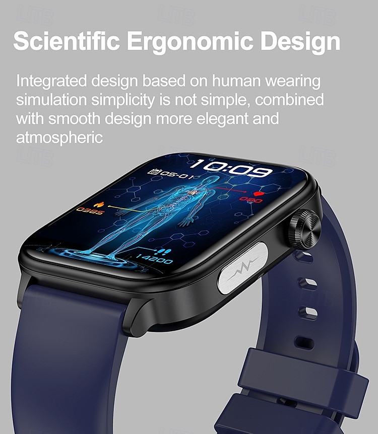 ET570 Smart Watch ECG Bluetooth Call AI Voice SOS Non-invasive Blood Glucose Health Monitor 1.96inch Sport Smartwatch 2025 - $51.99 –P3