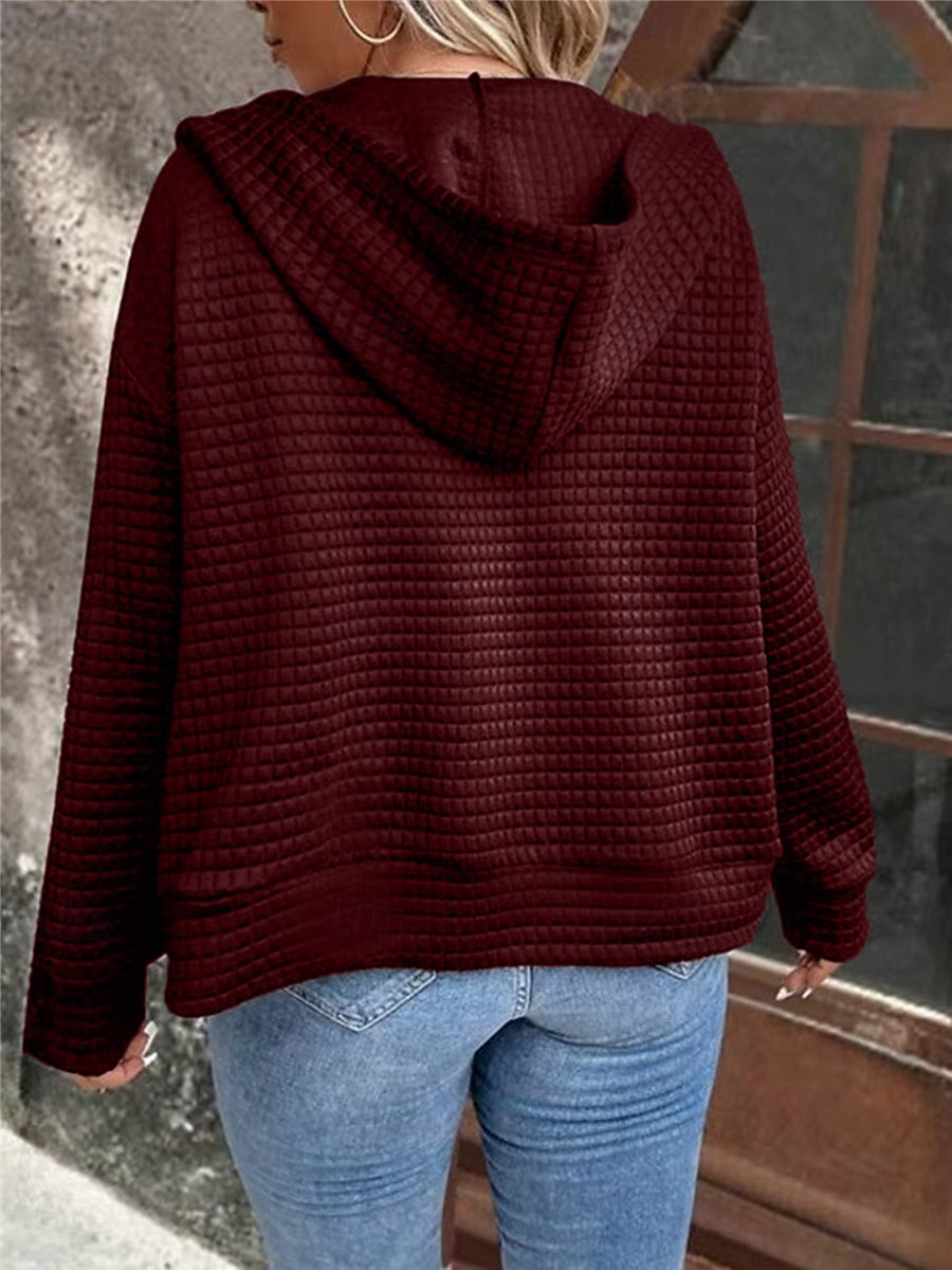 Damskie Zwykła kurtka Kurtka z kapturem Na zewnątrz Ulica Dzienne zużycie Jesień Zima Regularny Płaszcz Regularny Keep Warm Oddychający Elegancki Codzienny Kurtki Długi rękaw Równina Z kieszeniami 2025 - $27.99 –P9