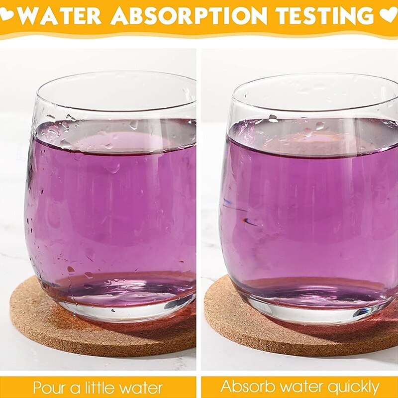 10/20 stuks kurken onderzetters voor drank absorberende thee of koffie onderzetters set ronde hittebestendige bar onderzetters herbruikbare tafel blanco onderzetters cadeaus voor wijn glas beker mok 2026 - $10.99 –P7