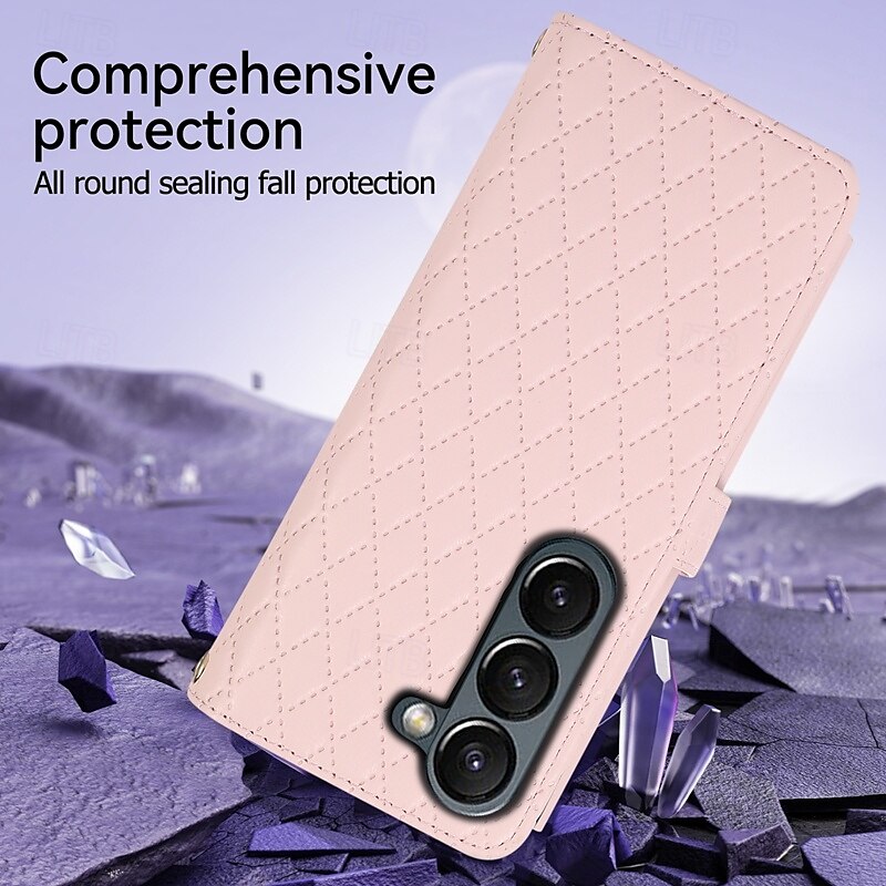 Phone Case For Z Fold 6 Z Fold 5 Z Fold 4 Z Fold 3 Flip Cover with Stand Holder Zipper with Wrist Strap Retro TPU PU Leather 2025 - $23.99 –P15