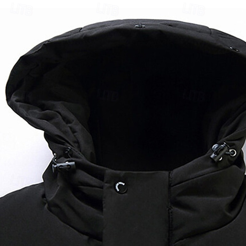 Herren Wintermantel Daunenjacke puffer jacket Gefütterte Jacke Tasche Weiße Entendaunen Urlaub Freizeitskleidung Verabredung Lang Modisch Brautkleider schlicht Komfortabel warm Herbst Winter Solide 2025 - $63.99 –P4