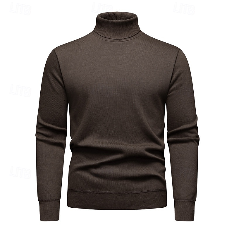 Homme Pull Pull en tricot A côtes Tricoter Normal Tricoté Plein Col Roulé Mode Décontractées Usage quotidien Rendez-vous Vêtement Tenue Automne hiver Vin Noir S M L de 2025 ? $23.99 –P10