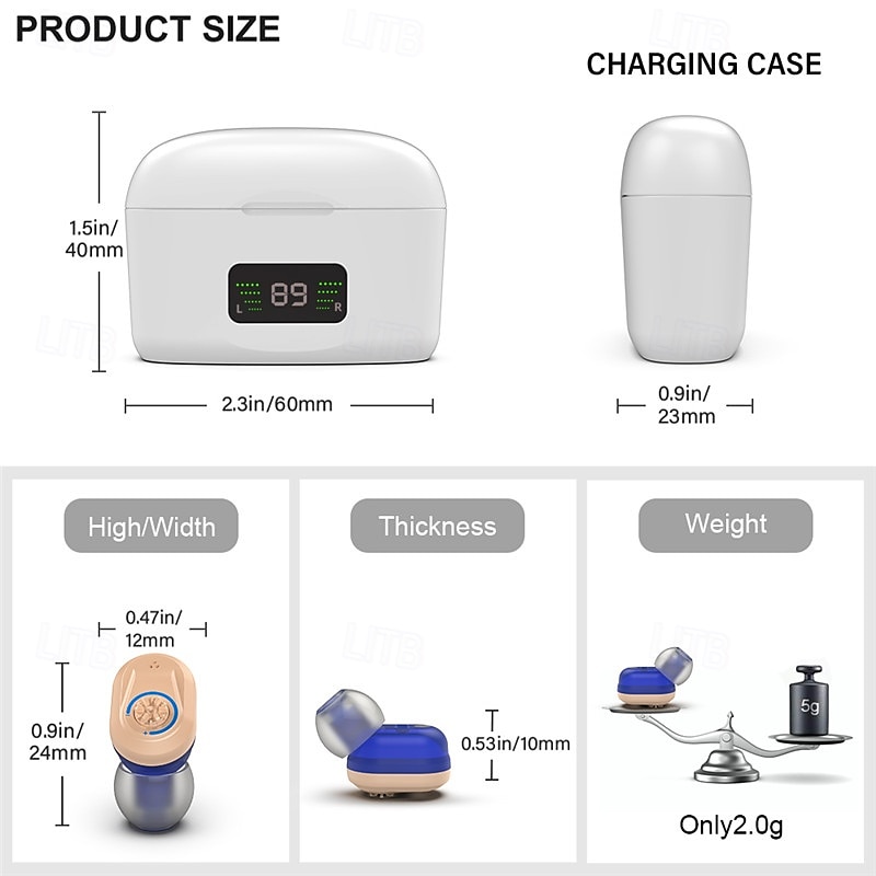 Hearing Aid With Led Charging Case Invisible Hearing Amplifiers Charging Hearing Aid Hearing Devices Hearing Loss Ompensation 2025 - $111.99 –P9