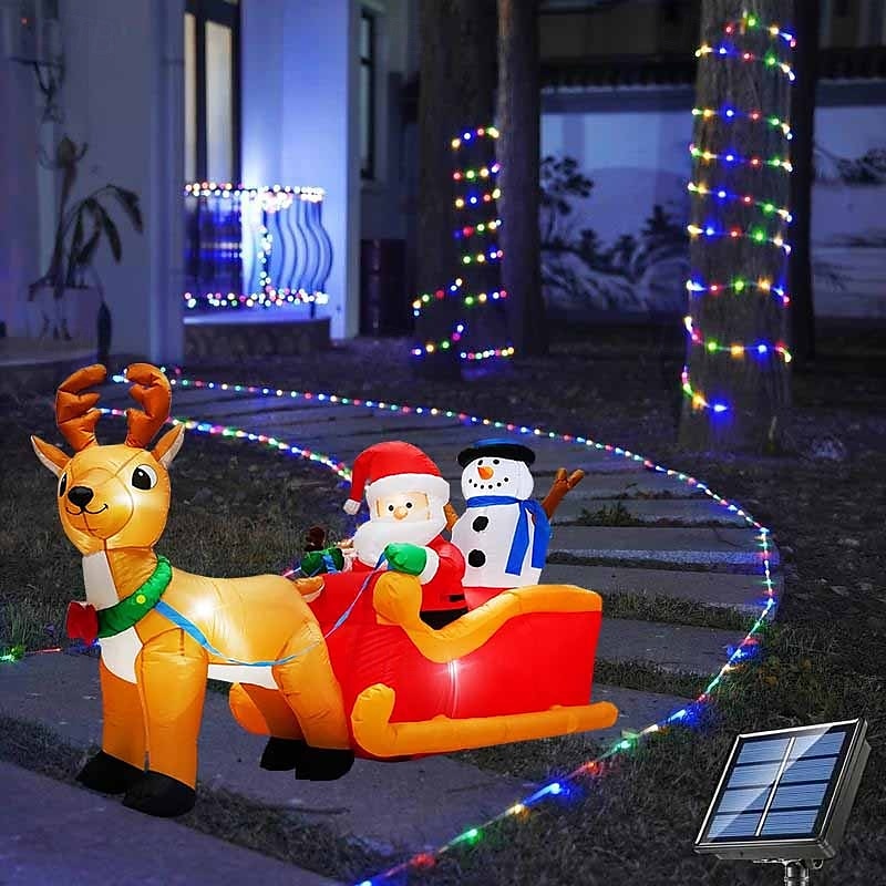 7m-50leds/12m-100leds/22m-200leds świąteczna zewnętrzna lampa solarna na balkon, dziedziniec, ogrodzenie, schody, świąteczna atmosfera, dekoracyjny sznur świetlny 2025 - $12.49 –P9