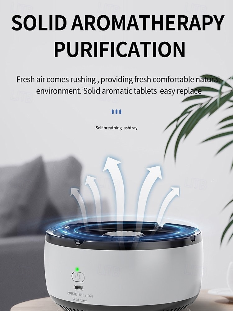 2 in 1 ilmanpuhdistin monitoimi savuton tuhkakuppi usb ladattava tuhkakuppi elektroninen tuhkakuppi suodattimella monitoimi savuton tuhkakuppi 2025 - $22.99 -P9