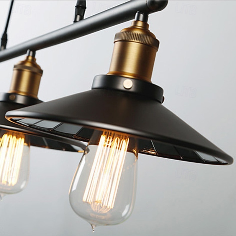 Iron Indoor Island Pulley Chandelier Retro Pendant Light Finish with Highlights Metallic Interior Ceiling Hanging Lamp 2025 - $89.99 –P2