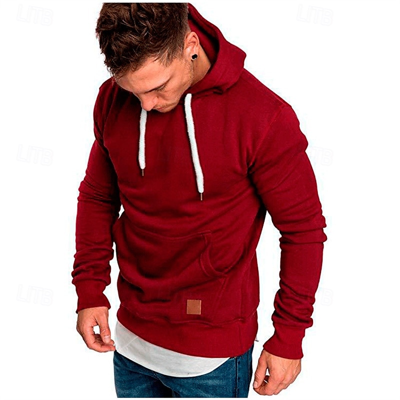 Herr Huvtröja Svart Vit Gul Vin Armégrön Huva Slät Ficka Sport & Utomhus Dagligen Helgdag Polyester Streetwear Grundläggande Ledigt Vår & Höst Kläder Pull Tröjor 2025 - $16.99 –P6