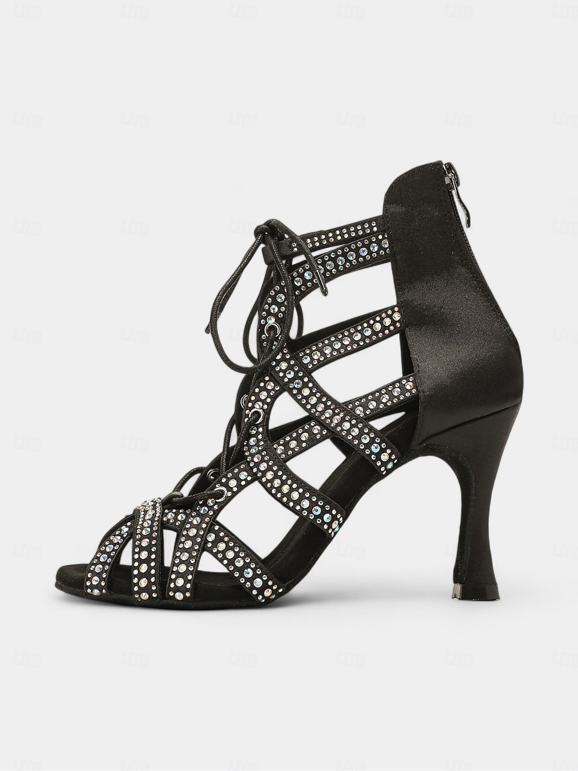 Women's Rhinestone Lace-Up Strappy Dance Shoes with Stiletto Heels and Suede Sole – Stylish Ballroom, Latin, and Salsa Performance Footwear 2025 - $64.99 –P3