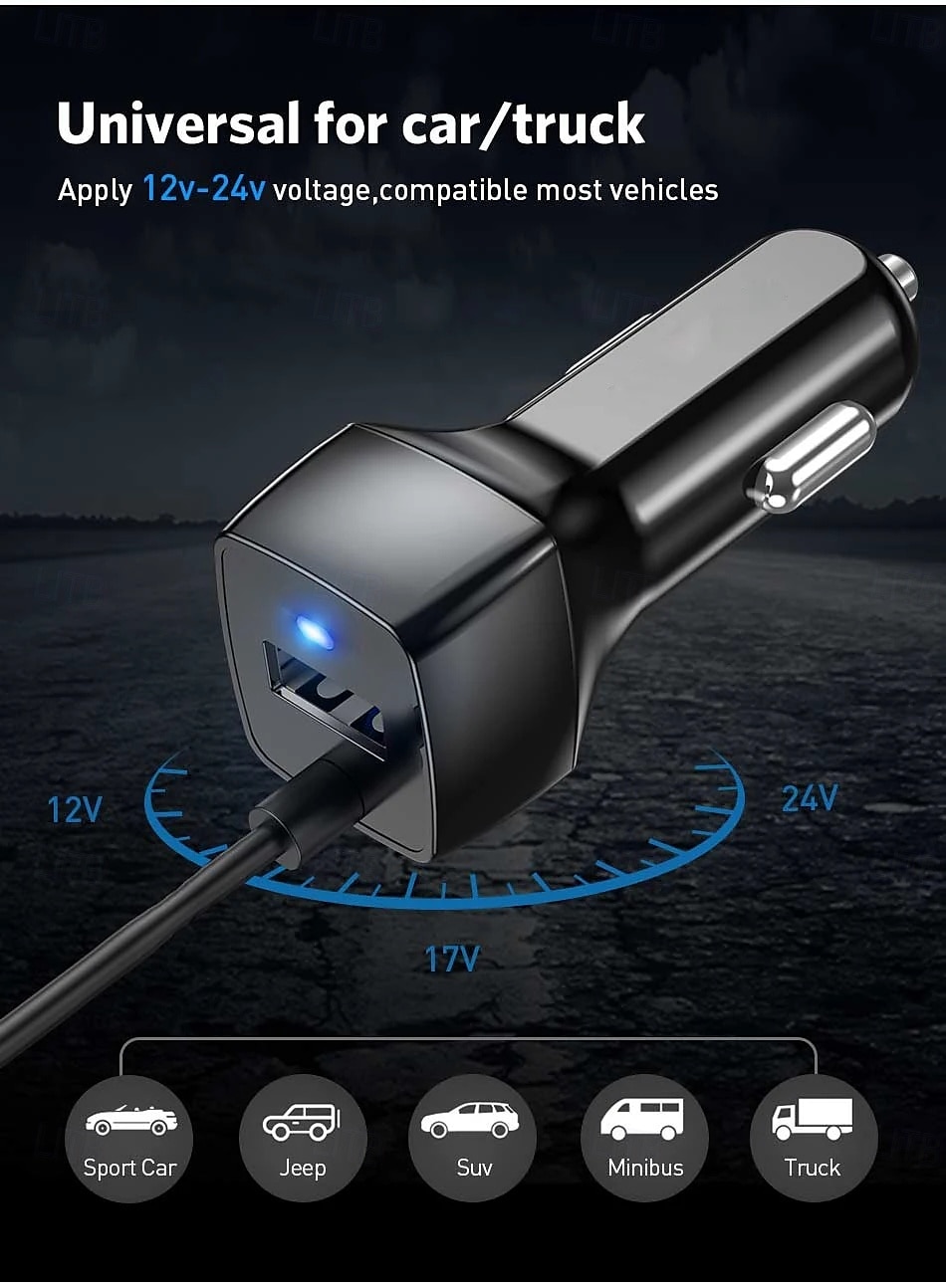 Spring USB Car Charger With Micro USB Type C Cable Fast Charging Quick Charge QC3.0 Car Charger 2025 - $17.99 –P4