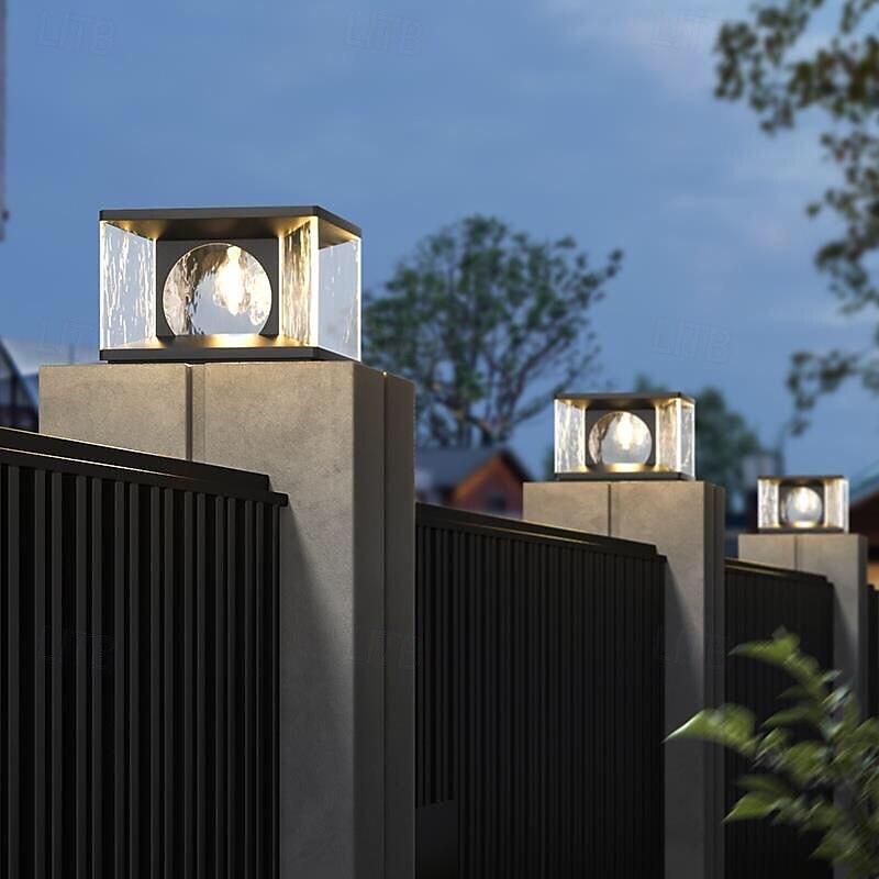 utomhusstolpar armatur modern gårdsingång utomhuspelarlampor med rostfritt stålhus uteplatspelare 110-240v 20w 2025 - $215.79 –P7