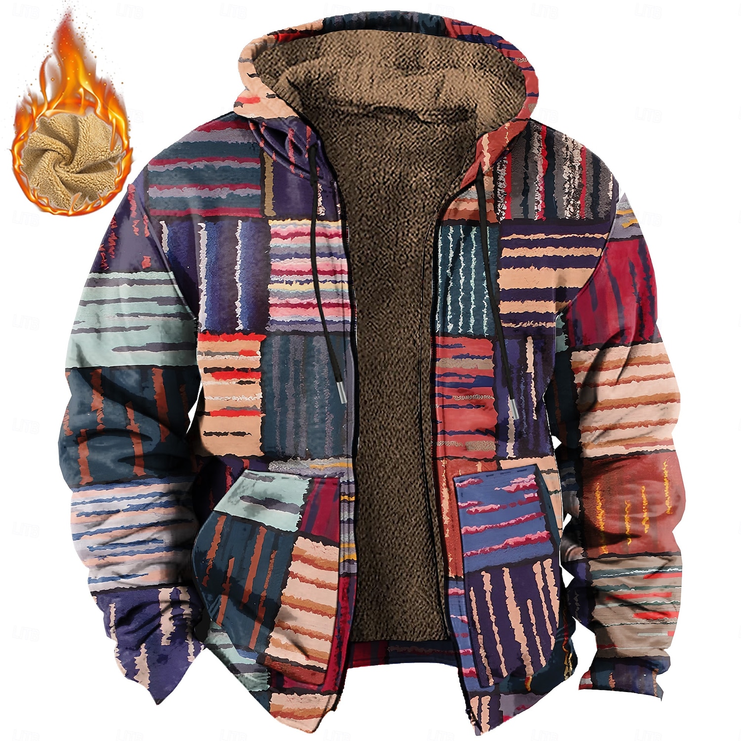 Per uomo Plaid Pile Felpa con Cappuccio Felpe con cappuccio Moda Cool Manica Lunga Con Cappuccio Feste Sport all'Aperto Abbigliamento casual alla moda Blu Coulisse Autunno Inverno progettista del 2025 a $49.99 –P1