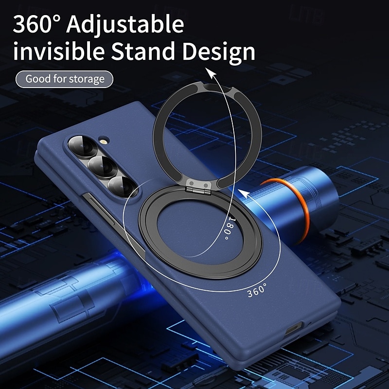 Phone Case For Z Fold 7 Z Fold 6 Z Fold 5 Z Fold 4 Z Fold 3 Back Cover with Stand Holder with Screen Protector Magnetic Retro PC Metal 2025 - $25.99 –P10