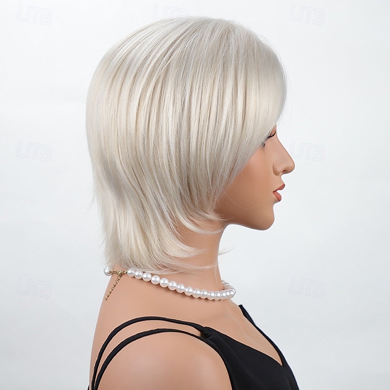 perucas loiras curtas para mulheres peruca bob peruca natural reta parte lateral cabelo para festa diária cosplay de 2026 por $20.99 –P5