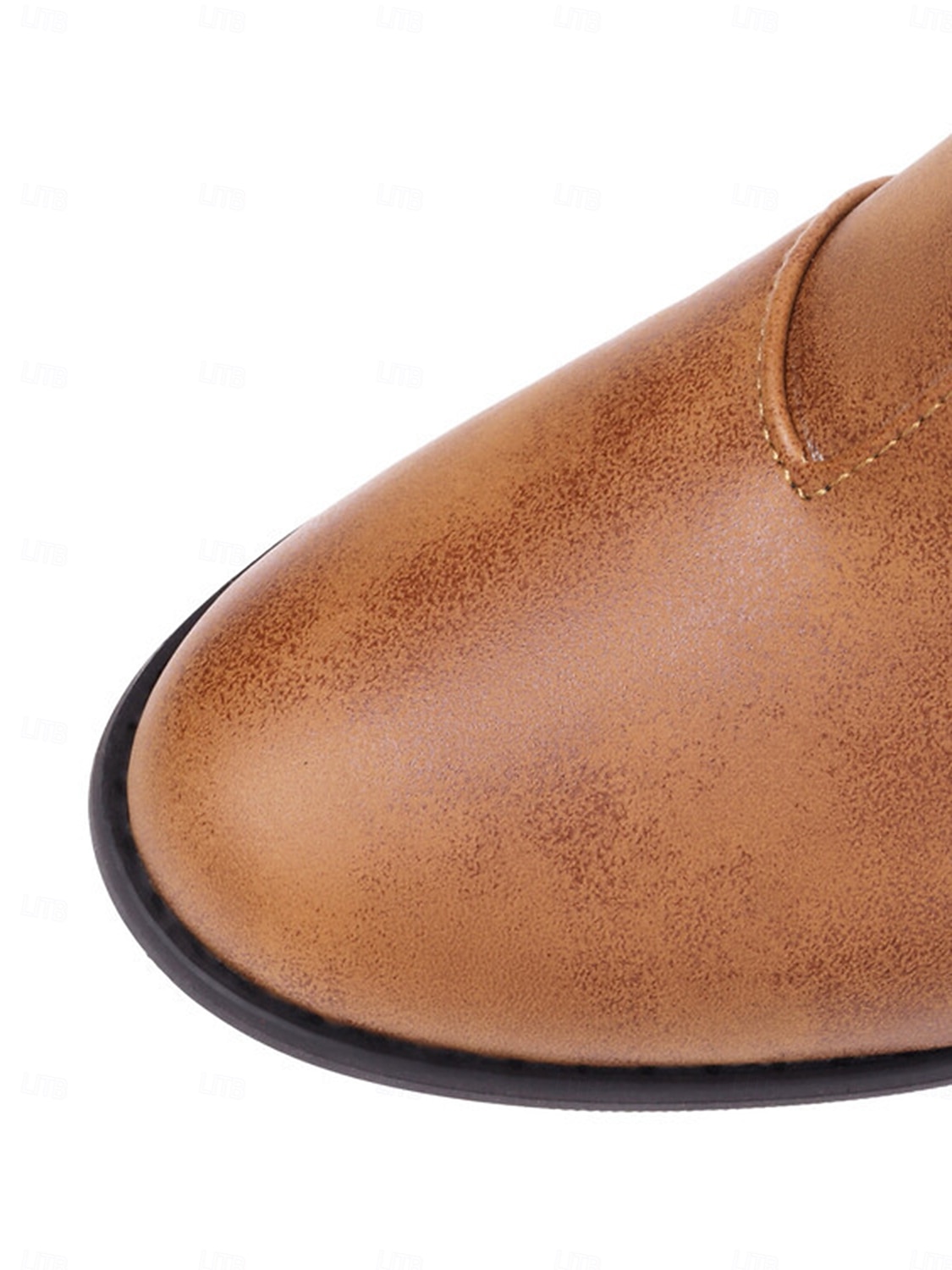 Botines estilo western vintage para mujer con tacones gruesos en bloque: botines de piel sintética con cremallera lateral para uso informal y al aire libre 2025 - $59.99 –P9