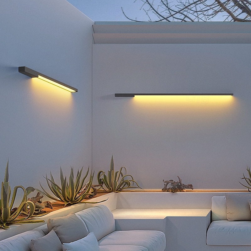 Lâmpada de parede longa externa moderna à prova d'água para jardim de villa, lâmpada de varanda, lâmpada de pátio, lâmpada de tira longa de led, 1 luz, 110-240v, 20 w de 2025 por $207.49 –P5