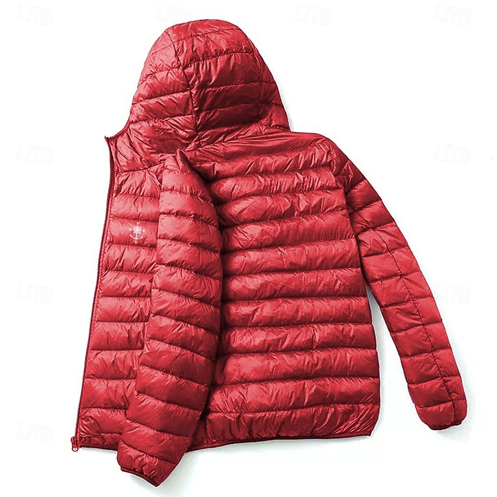 Homens Gráfico Náutico Bussola Baixa Casaco puffer Prova-de-Água Casual Diário Feriado Para Noite Imprimir Outono Inverno Com Capuz Manga Longa Preto Vermelho Azul Marinha de 2025 por $58.99 –P6