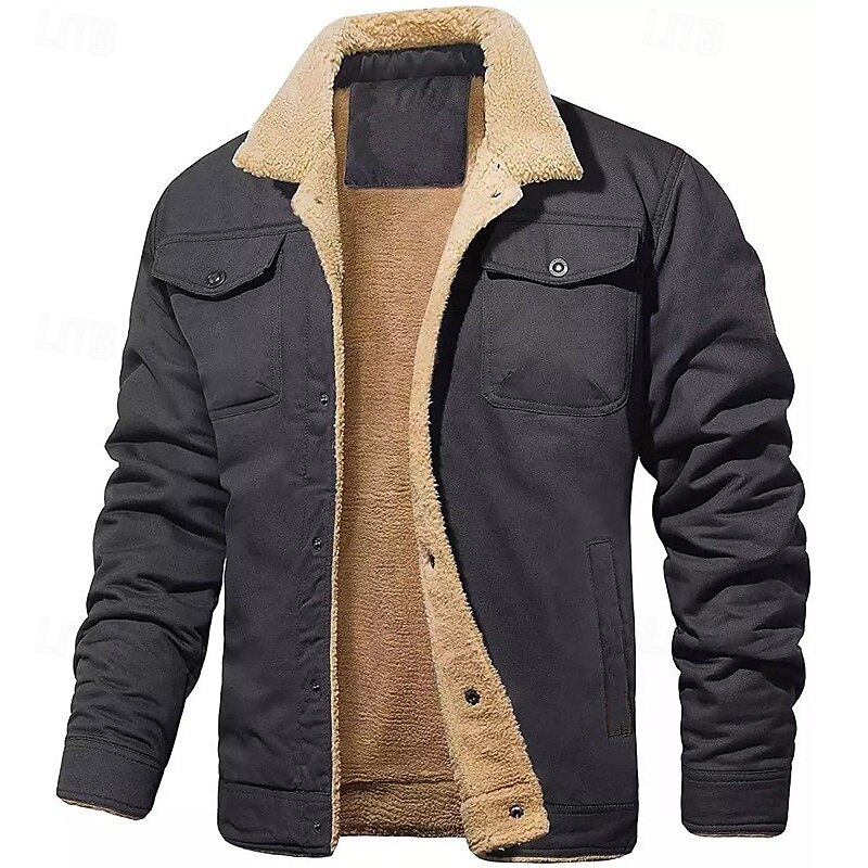 Miesten Fleecetakki Talvi ulko- Pidä lämpimänä Fleece-vuori Fleecetakit Kiipeily Telttailu / Retkely / Luolailu Matkailu Tumman harmaa Vaalea khaki Musta Valkoinen Armeijan vihreä 2025 - $49.99 –P10