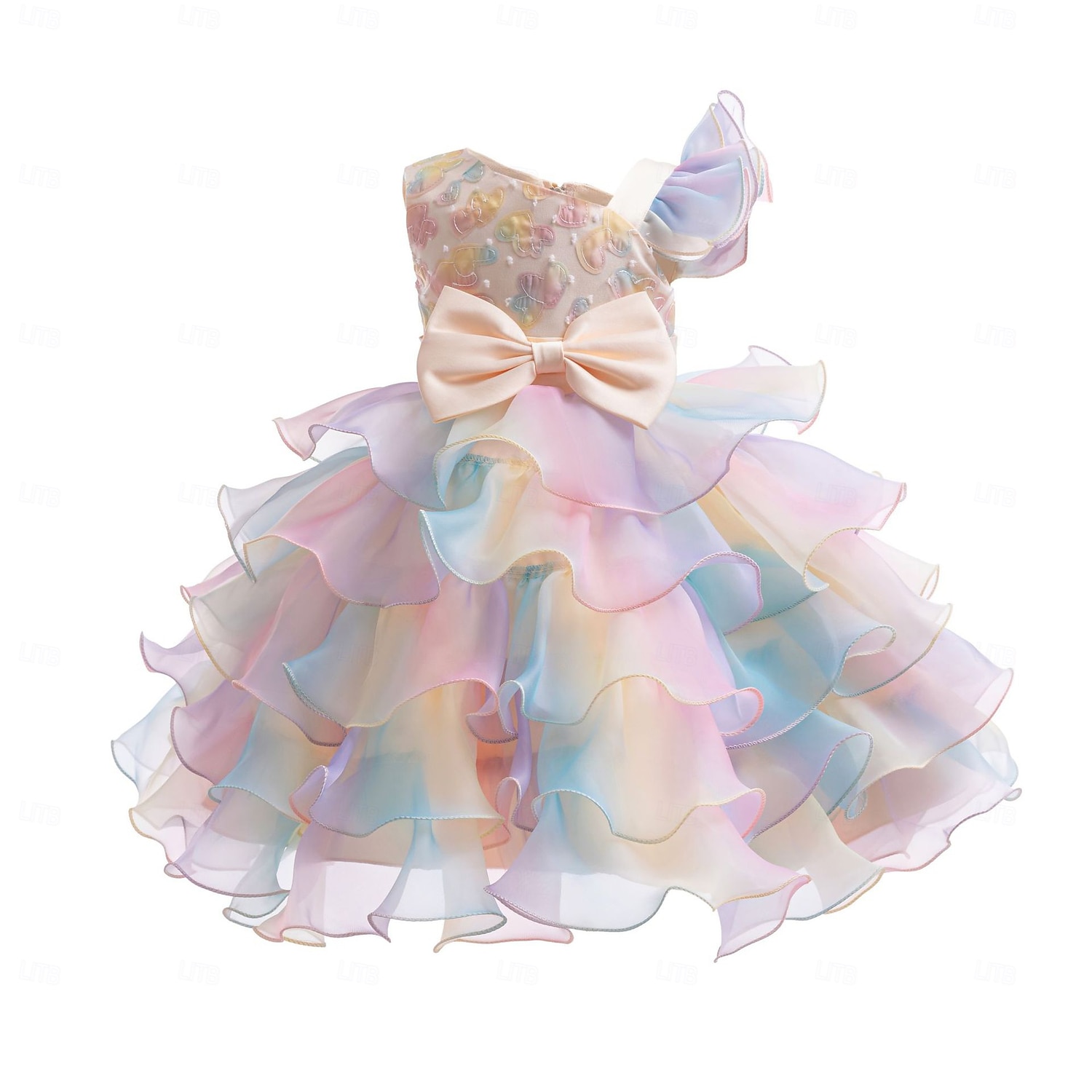 WIKITOT Glitzer-Paillettenkleid Mit Stirnband Für Mädchen (3-12 J.) – Prinzessin Blumenkleid Für Party & Geburtstag