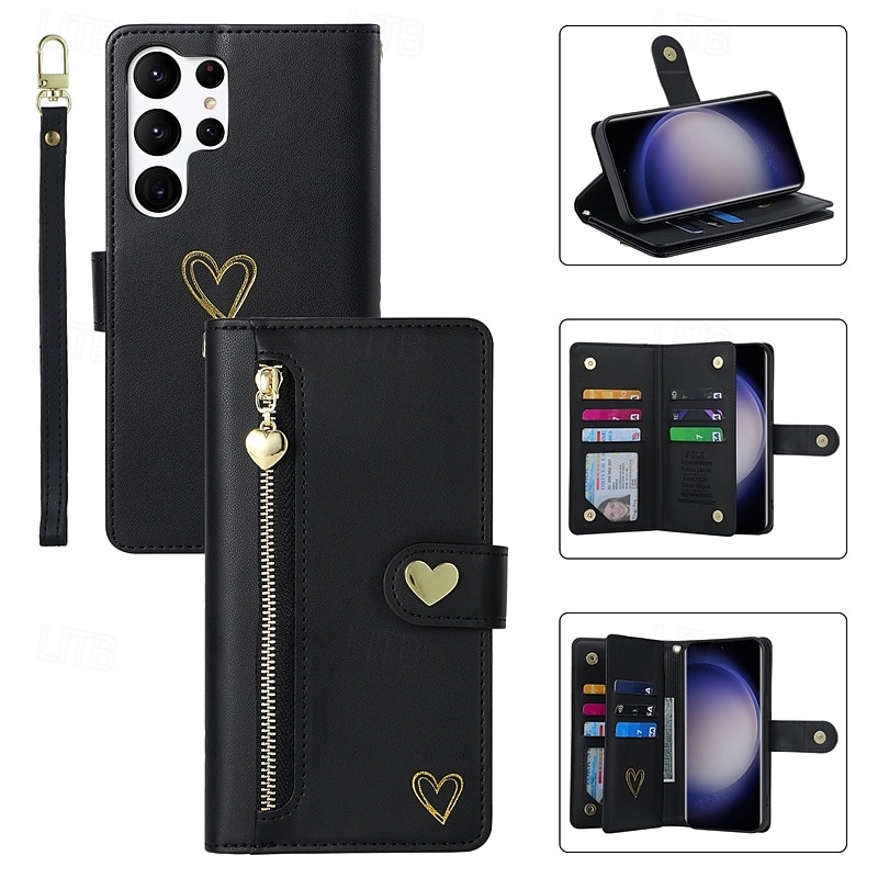 Phone Case For S25 Ultra S24 Ultra S24 Plus S24 S24 FE S23 S22 S21 S20 Plus Ultra A55 A35 A25 A15 5G A54 A34 A14 A73 A53 A33 A72 A52 A32 A22 A12 Back Cover Wallet Case with Stand Holder Zipper with 2025 - $23.99 –P10