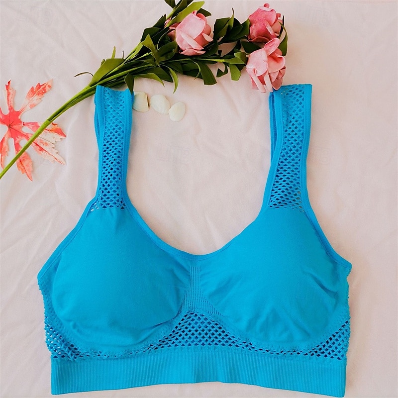 Women's Light Support Sports Bra Running Bra Open Back Bra Top Padded Fitness Leisure Sports Running Breathable Lightweight Soft Black White Pink Solid Colored 2025 - $9.99 –P7