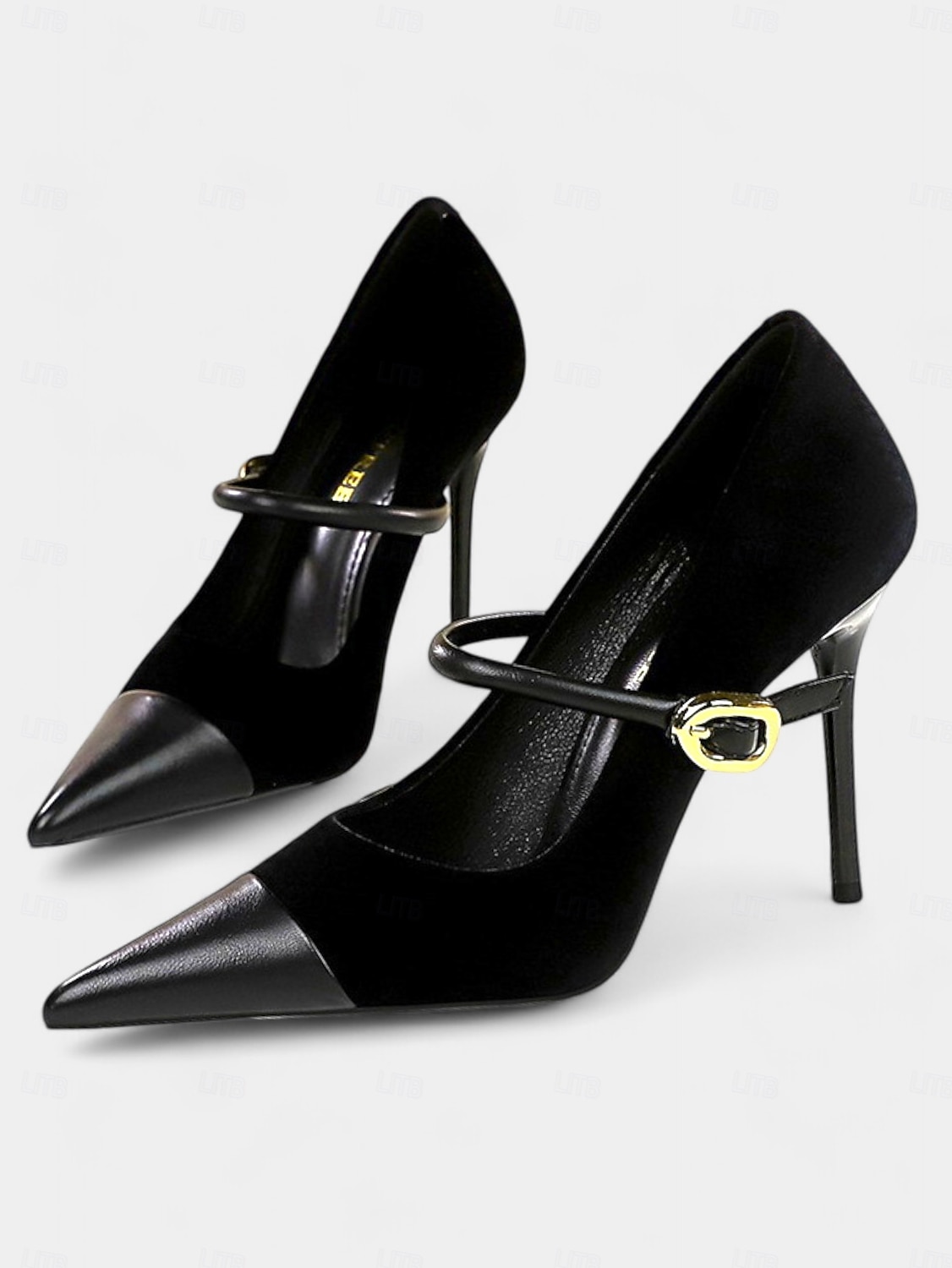 Women's Burgundy Velvet Pointed Toe Stiletto Heels – Elegant High Heels with Gold Buckle for Formal and Evening Wear 2025 - $46.99 –P5
