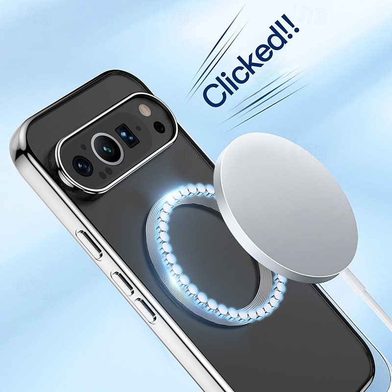Phone Case For Pixel 9 Pro Pixel 9 Pro XL Pixel 8 Pro Pixel 8 Pixel 9 Back Cover Magnetic Support Wireless Charging Shockproof Retro TPU Plating 2025 - $14.99 –P4