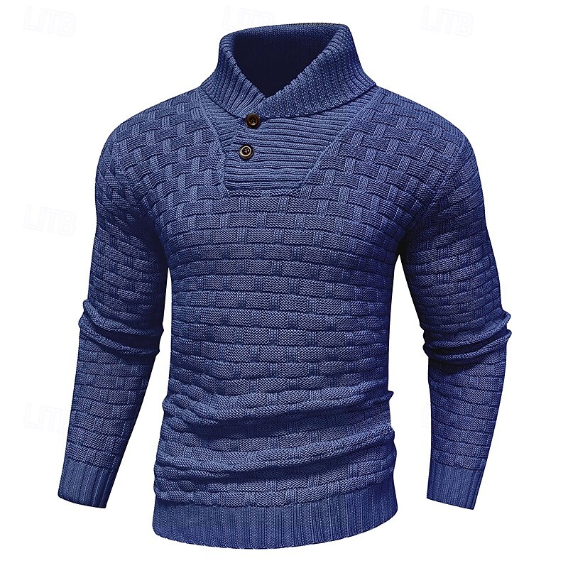 Voor heren Trui Geribd breien Normale tops Gebreid Strakke pasvorm Effen Coltrui Modern eigentijds Werk Alledaagse kleding Kleding Winter Lente & Herfst Khaki S M L 2026 - $39.99 –P6