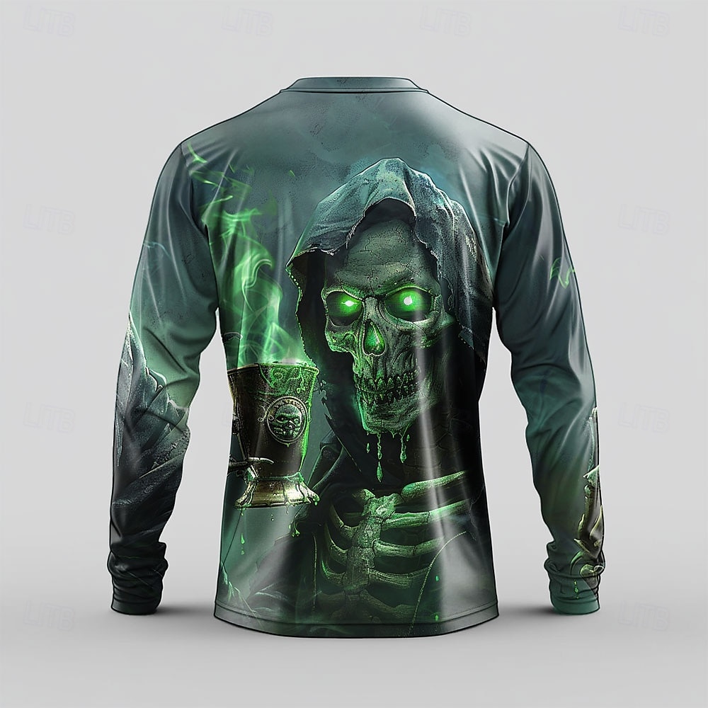 Halloween Per uomo Teschi maglietta Manica lunga maglietta Stampa 3D Girocollo Camicia Originale Orrore Stile di strada Strada Informale Festival Verde scuro Estate Primavera Autunno Abbigliamento S del 2025 a $19.99 –P2