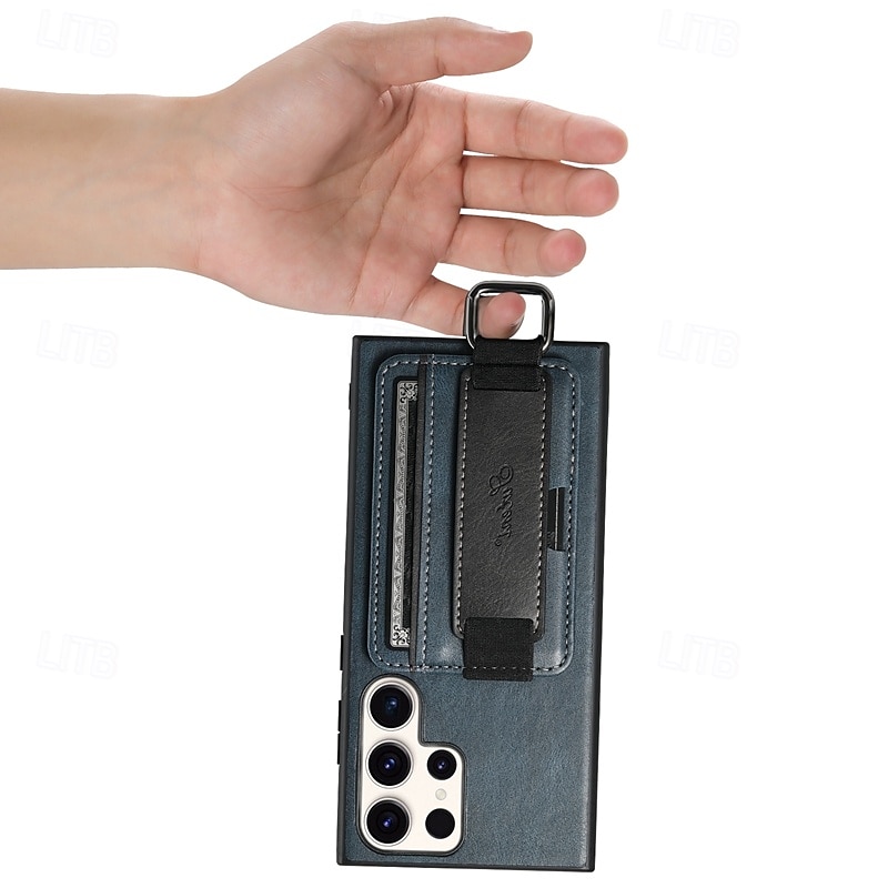 telefon Carcasă Pro S24 S24 Ultra Plus S23 Ultra Plus S23 S22 S22 Plus Ultra S25 Ultra Zadní kryt se stojánkem s poutkem na zápěstí Slot pro kartu Retro TPU PC PU kůže 2025 - $19.99 –P10