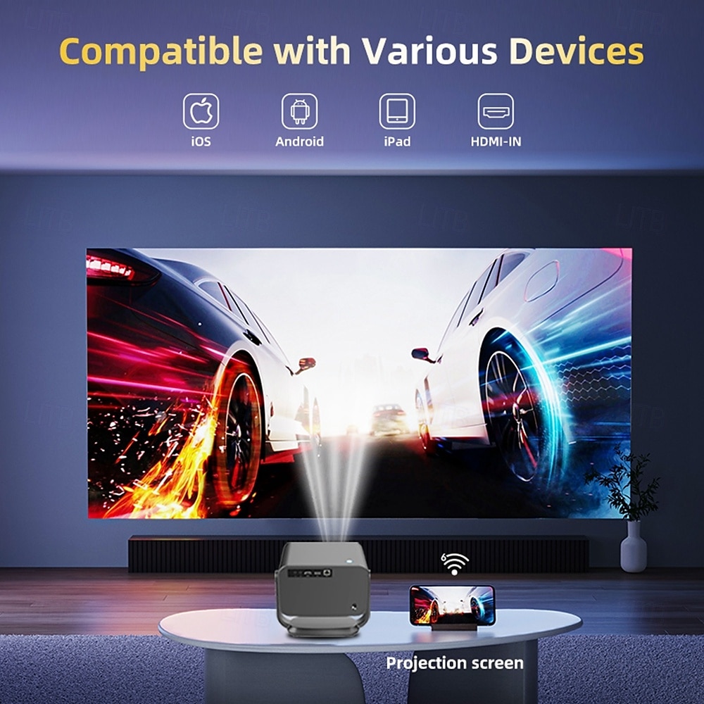 P20pro Smart Mini Projector 3500Lumens 5G Dual Band WiFi Bluetooth 5.1 HD 1080P LED Android 13 Automatic Correction Projector 2025 - $196.99 –P9
