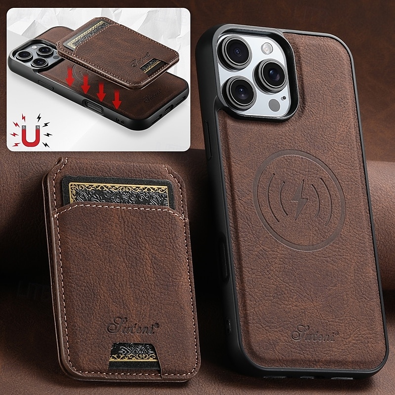 Phone Case For iPhone 16 Pro Max Plus iPhone 15 Pro Max Plus iPhone 14 13 12 Pro Max Plus iPhone 14 Pro Max iPhone 13 12 Pro Max Back Cover with Stand Holder Detachable Magnetic Retro TPU PC PU 2025 - $24.99 –P8