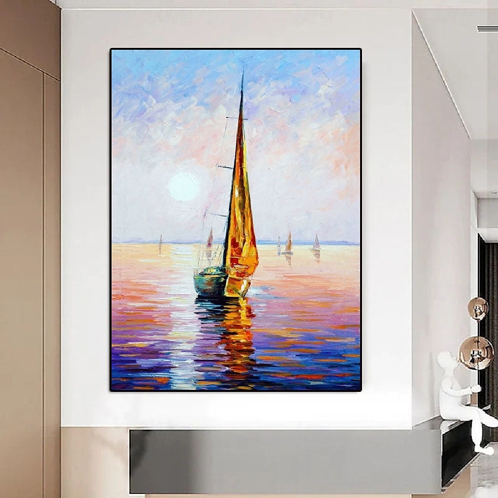 olieverfschilderij handgemaakte abstracte zeilboot canvas kunst schilderijen handgemaakte nautische olieverfschilderij op canvas grote zeilschip schilderijen wandkunst moderne zeegezicht schilderij 2025 - $61.99 –P4
