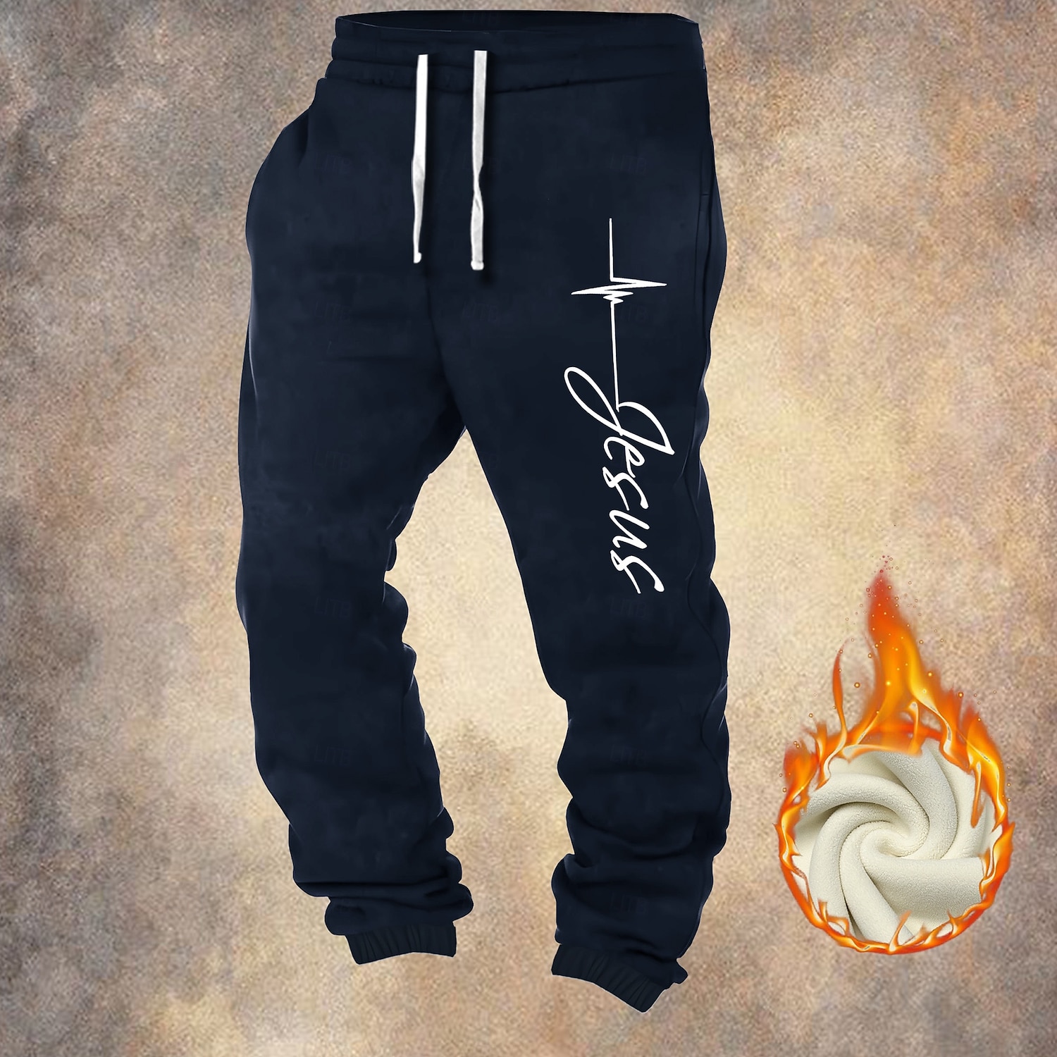Per uomo Gesù Fede Pantaloni da tuta in pile Vita elastica con coulisse Vintage Casual All'aperto Casa Abbigliamento Quotidiano Tasca Termico Inverno Stampa 3D Nero Rosso Blu del 2026 a $44.99 –P6