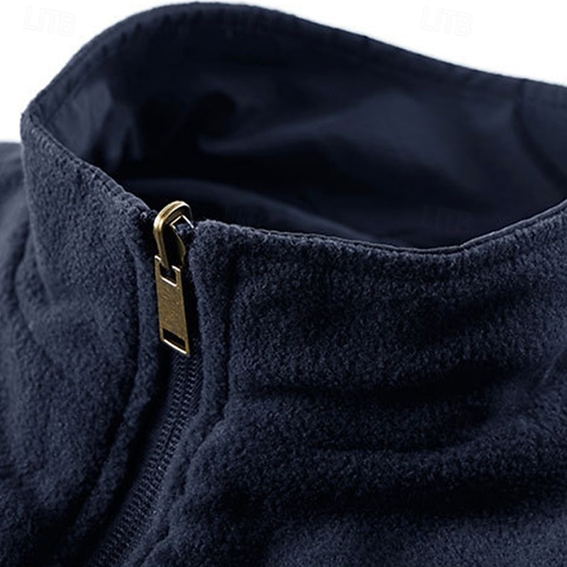 Men's Hiking Vest Hiking Fleece Vest Sleeveless Vest Outdoor Thermal Warm Fleece Lining Comfortable Winter Pocket Polyester Black Army Green Khaki Hunting Fishing Climbing 2025 - $28.99 –P9